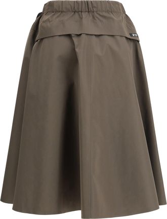 Prada Womens Nylon Midi Skirt Mimetico