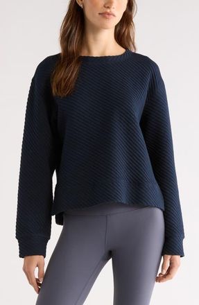 Zella Ottoman Twill Sweater in Navy Sapphire at Nordstrom, Size Xx-Large