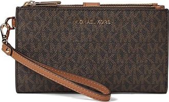 Michael Kors Jet Set Double Zip Wristlet Womens Handbags Brown