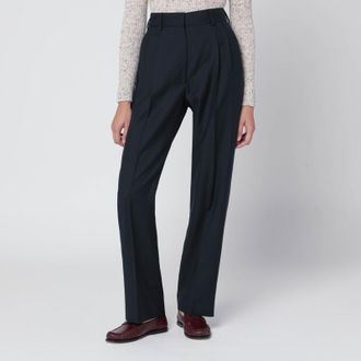 Blaz&eacute; Milano First Class pants in navy blue wool and mohair