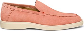 Santoni almond-toe suede loafers - men - Calf Leather/Lamb Skin/other fibers/Rubber - 11 - Pink