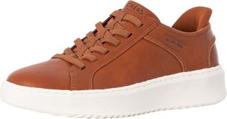 Skechers Mens Court Break - Double Vented Hands Freee Slip-ins Sneaker, Cognac, 10 Wide
