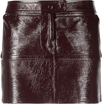 Courr&egrave;ges patent pencil mini skirt - women - Cotton/Polyurethane/Cupro/Elastane - 40 - Purple