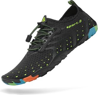 Mishansha Mens Womens Water Shoes Aqua Swim Shoes Beach Quick Dry Barefoot for Diving Surfing Kayaking Water Sports Yoga, Carbon Black, 12.5 Women/11 Men