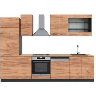 Vicco Mueble De Cocina Fame-line, Oro Power Roble/antracita, 300 Cm, Et Roble