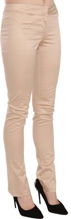 Just Cavalli Cream Low Waist Skinny Formal Trousers Womens Pants
