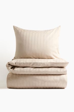H&M Baumwollsatin-Bettw&auml;sche f&uuml;r Einzelbett - Beige