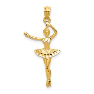 Diamond2Deal 14k Yellow Gold Ballerina Pendant