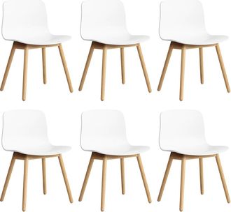HAY About A Chair AAC 12, Eiche lackiert / white 2.0 (Kunststoffgleiter) (6er Set)
