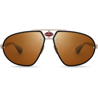 Bugatti Mens 63 mm Black Sunglasses