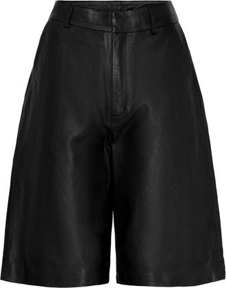 Notyz Bermuda Leather Shorts - Dames - Korte Broeken - Zwart - 2XS - Leer - Korte Broeken