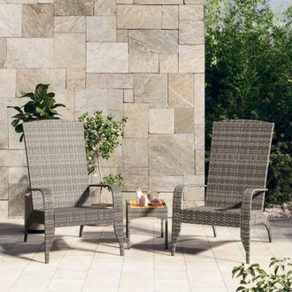 vidaXL Vidaxl - Silla De Jard&iacute;n Adirondack Rat&aacute;n Sint&eacute;tico Gris