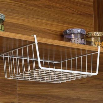 OEM Panier De Rangement Suspendu - Acier Au Carbone Antirouille - Pour Cuisine Dressing Salle De Bain Bureau - &Eacute;paisseur Max 3,6 Cm - 1 Pi&egrave;ce