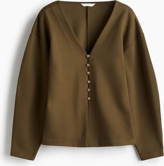 H&M Taillierter Cardigan - Green