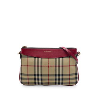 Burberry Pre-owned Burberry Haymarket Check Nylon Peyton Crossbody Ladies U5MW6LYNC4C9ZT3N
