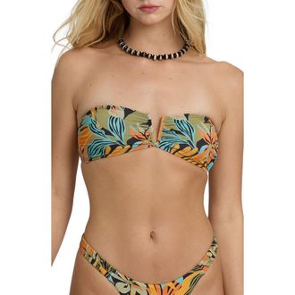 Billabong Des Tropiques Bikini Top in Black/Blue/Green Multi at Nordstrom, Size X-Small
