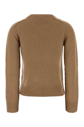 Burberry Womens Beige Wool Blend Sweater Camel Exterior: Cashmere Maglieria
