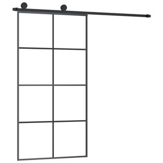 vidaXL Vidaxl - Puerta Corredera Set Herrajes Vidrio Esg Aluminio 102,5x205 Cm