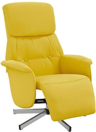 vidaXL Sillón reclinable con reposapiés tela amarillo claro Vidaxl
