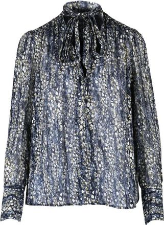 Dondup Chiffon Blouse - Blue/White