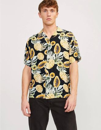 Jack & Jones Jack & Jones Mens Tampa Regular Fit Short Sleeve Shirt - Black - Size: 40/Regular