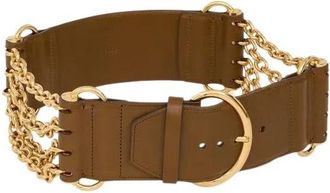 Chlo&eacute; Camera Chain Leren Riem - unisex - Riemen - Bruin - M - Leer - Accessoires