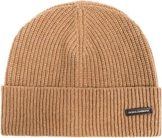 Dolce & Gabbana Pet met logo - Heren - Hoeden - Bruin - ONE Size - Wol - Accessoires