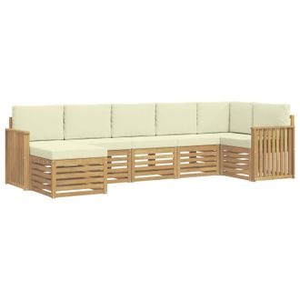 vidaXL Conjunto De Sof&aacute;s De Exterior 7 Pcs Blanco Y Crema Vidaxl