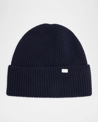 Varsity Men & apos;s Wool & Cashmere Ribbed Beanie Hat