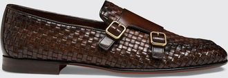 Santoni Monk Strap Santoni in pelle intrecciata