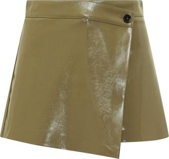 Msgm Green Solid Shorts