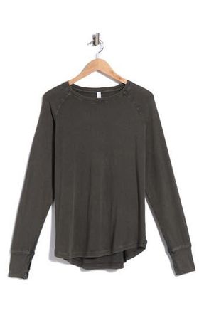 Zella Vintage Wash Relaxed Long Sleeve 2.0 Tee in Green Urban at Nordstrom Rack, Size X-Large