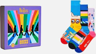 Happy Socks Womens 3-Pack The Beatles Socks Gift Box, Blues - Size: 9.5/12.5/12/11.5/11/10.5/10/13/9/8/8.5