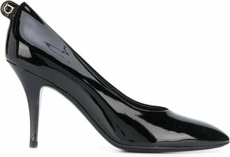 Ferragamo Womens Almond-Toe Pumps In Black
