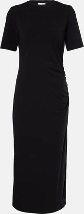 Vince Gathered cotton-blend midi dress