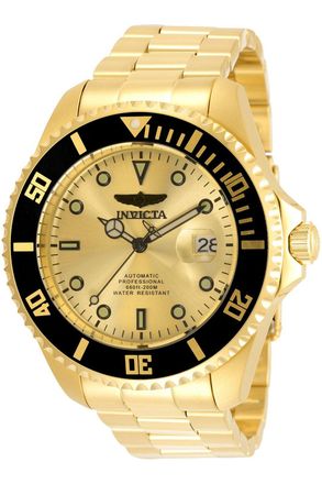 Invicta Pro Diver 35723 Herenhorloge - Automatisch Uurwerk - Roestvrij Staal met Gouden Wijzerplaat - 47 mm