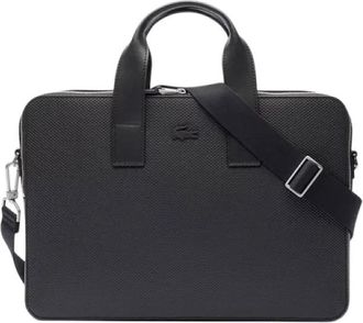 Lacoste Chantaco Sacoche ordinateur - Heren - Laptoptassen - Zwart - ONE Size - Leer - Tassen