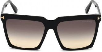 Tom Ford Ft 0764 01B Zonnebril- Verhoog je stijl - Dames - Brillen - Zwart - 58 MM - Accessoires