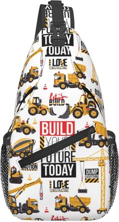 Generic Build Your Future Today Constructing Tool Car Sling Bag Adjustable Shoulder Bag Breathable Crossbody Bags For Workout Shopping Women