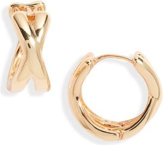 Nordstrom Demi Fine Crisscross Huggie Hoop Earrings in 14K Gold Plated at Nordstrom