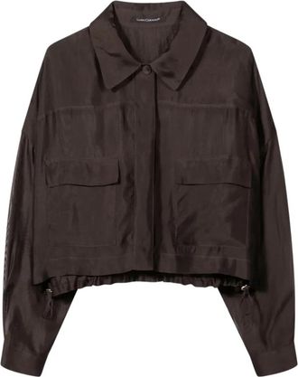 Luisa Cerano Organza blouse - Dames - Overhemden - Bruin - L - Organza - Overhemden
