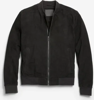 Cole Haan Mens Zip-up Suede Jacket - Black Size Medium