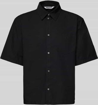 Weekday Freizeithemd mit Knopfleiste Modell Franco in Black, Gr&ouml;&szlig;e XS