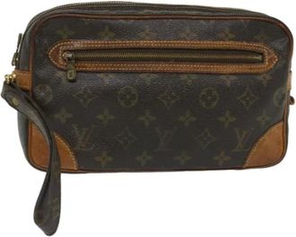 Louis Vuitton Pre-owned Canvas clutches - Dames - Vintage Clutch - Bruin - ONE Size - Leer - Vintage
