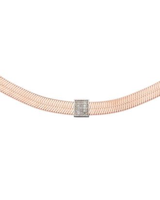 Meshmerise 18K Vermeil 0.06 Ct. Tw. Diamond Herringbone Choker Necklace
