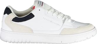 Tommy Hilfiger Witte Heren Sneaker Gedurfd Statement - Heren - Sneakers - Wit - 40 EU - Leer - Schoenen