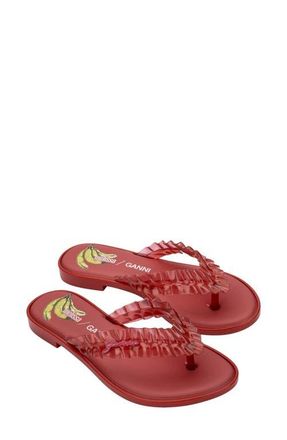 Melissa x Ganni Slim Flip Flop in Red at Nordstrom, Size 10
