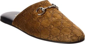 Gucci Horsebit Gg Suede Mule