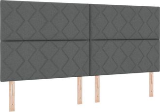 vidaXL Headboard with led Strip Lights Adjustable Grey 200 cm Fabric Vidaxl
