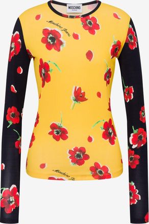 Moschino T-shirt in jersey stretch stampata - Giallo